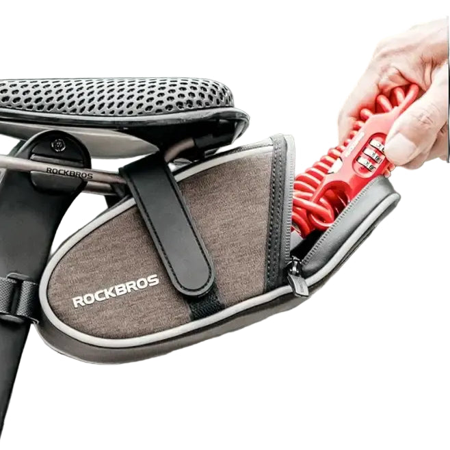 ROCKBROS Bicycle Lock Portable Anti-theft Bike Mini 3 Digit Password Lock Durable Steel Cable Safety Helmet Bike Frame