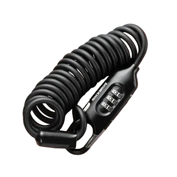 ROCKBROS Bicycle Lock Portable Anti-theft Bike Mini 3 Digit Password Lock Durable Steel Cable Safety Helmet Bike Frame