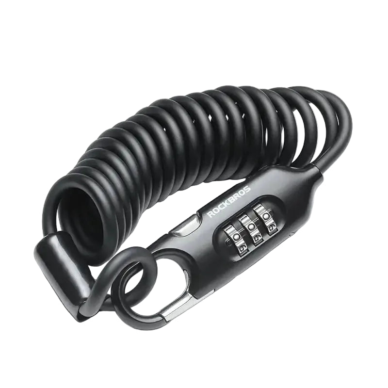ROCKBROS Bicycle Lock Portable Anti-theft Bike Mini 3 Digit Password Lock Durable Steel Cable Safety Helmet Bike Frame