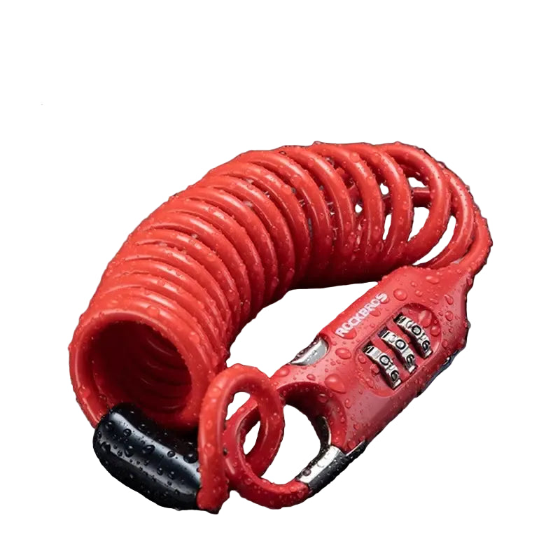 ROCKBROS Bicycle Lock Portable Anti-theft Bike Mini 3 Digit Password Lock Durable Steel Cable Safety Helmet Bike Frame