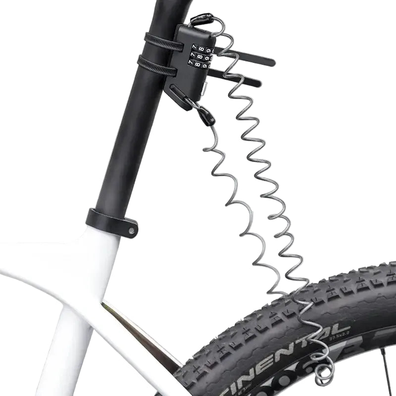 ROCKBROS Bicycle Mini Lock Portable 3-Digit Password Cable Lock Cycling Helmet Lock Safety Steel Wire Lock MTB Bike