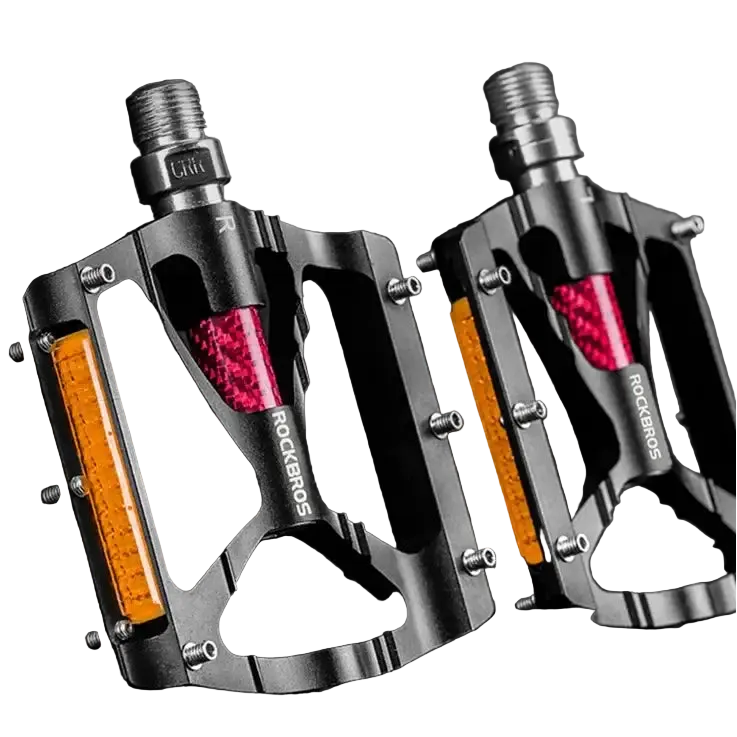 ROCKBROS Bicycle Pedals Alloy Bearings Cycling Pedals Platform Bike Flat Pedal Pedals Reflective Anti-slip MTB Bike