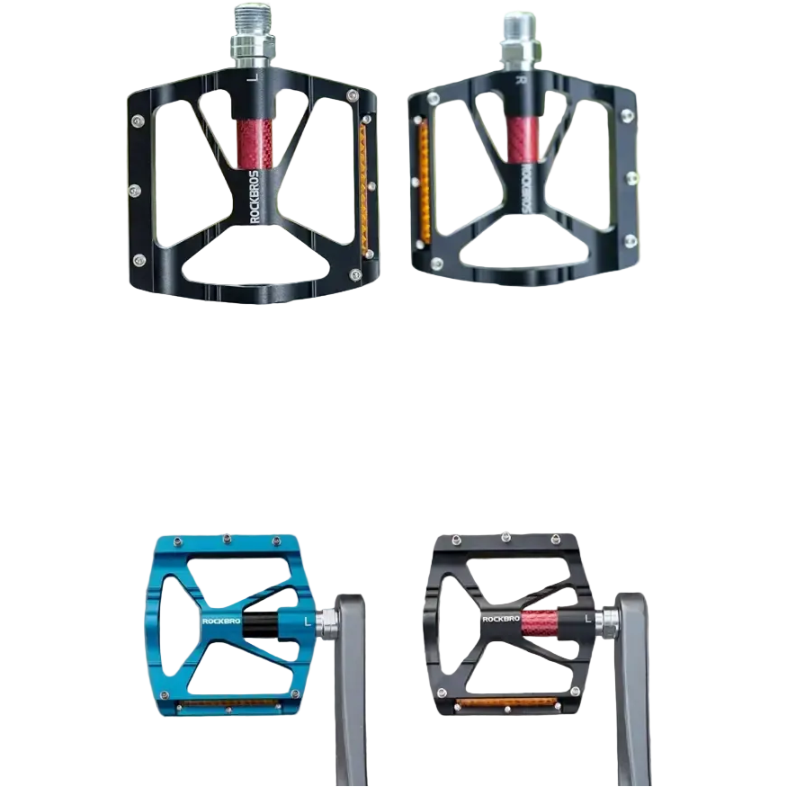 ROCKBROS Bicycle Pedals Alloy Bearings Cycling Pedals Platform Bike Flat Pedal Pedals Reflective Anti-slip MTB Bike