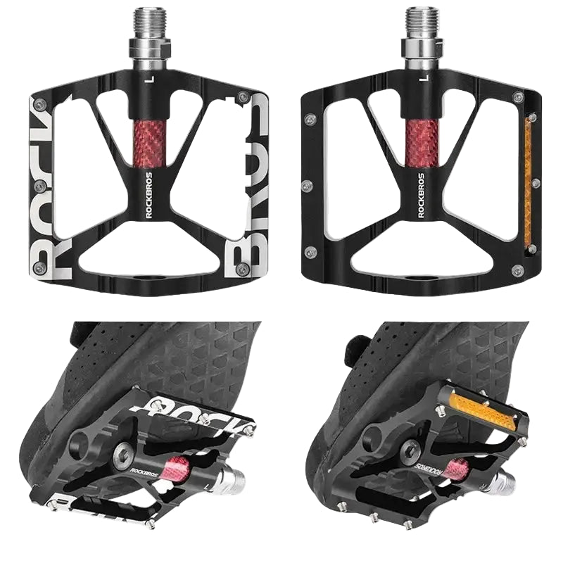 ROCKBROS Bicycle Pedals Alloy Bearings Cycling Pedals Platform Bike Flat Pedal Pedals Reflective Anti-slip MTB Bike