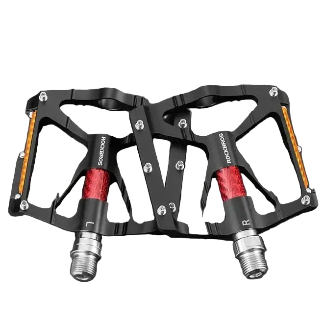 ROCKBROS Bicycle Pedals Alloy Bearings Cycling Pedals Platform Bike Flat Pedal Pedals Reflective Anti-slip MTB Bike