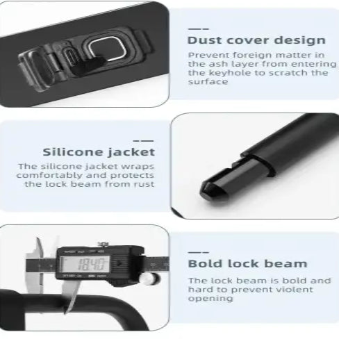 ROCKBROS Bicycle Smart Lock Bluetooth Fingerprint Unlock Waterproof High Strength Steel Alloy Anti-theft U-Lock Bike