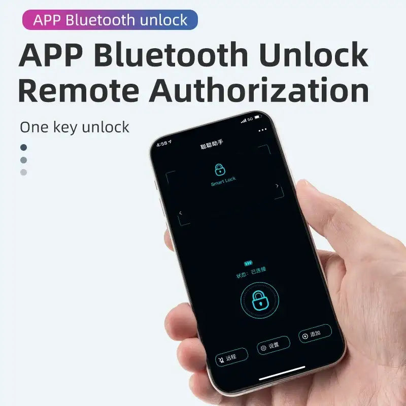 ROCKBROS Bicycle Smart Lock Bluetooth Fingerprint Unlock Waterproof High Strength Steel Alloy Anti-theft U-Lock Bike