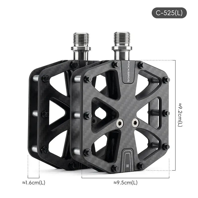 ROCKBROS Bike Pedal 3-Bearing Ultra-Light Carbon Fiber Pedals Anti-slip Waterproof Road Mountain Bicycle Pedal Cycling