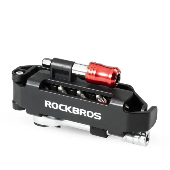ROCKBROS Bike Repair Tools Multifunctional Ratchet Wrench Set Compact Folding Combination Aluminum Bicycle Ratchet Tool