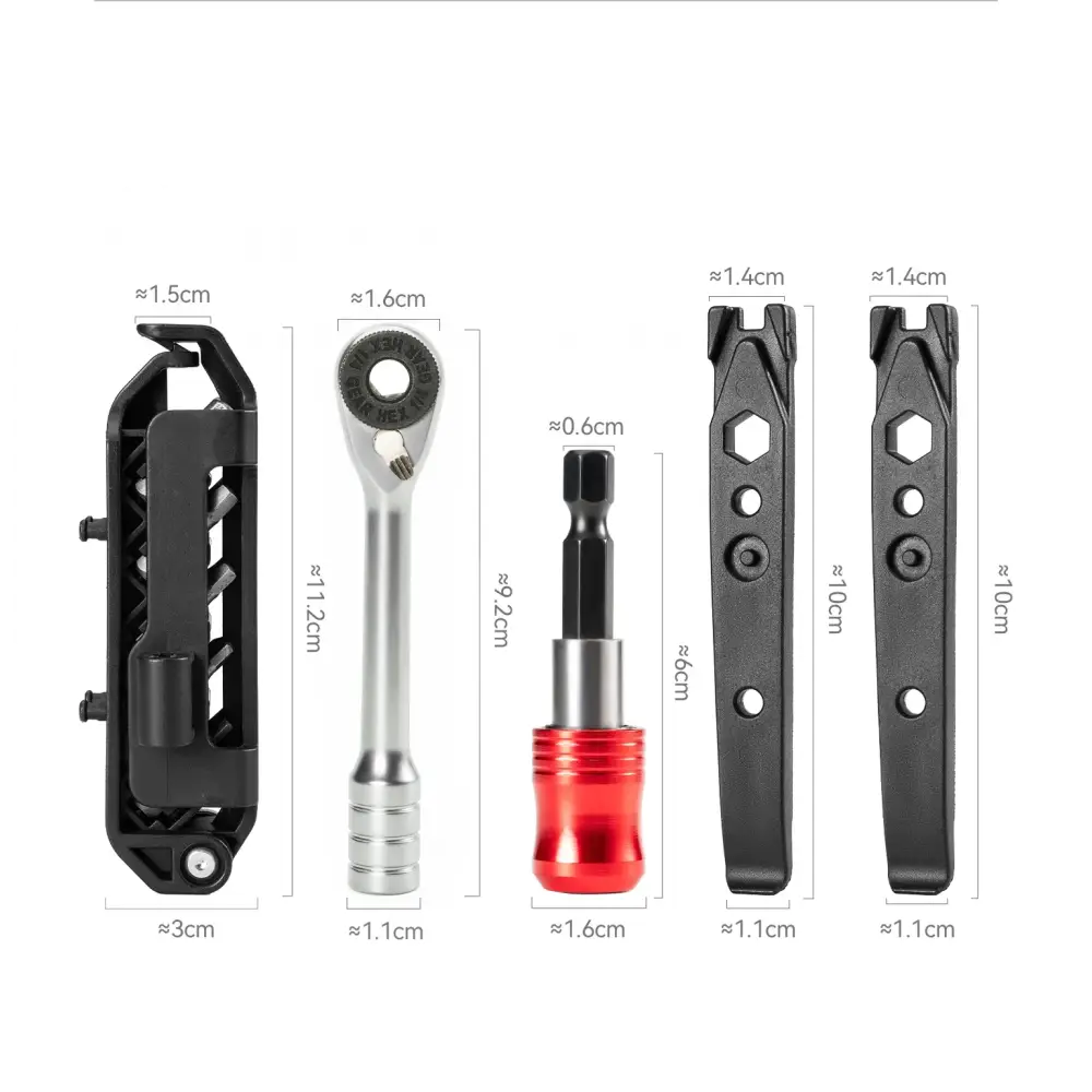 ROCKBROS Bike Repair Tools Multifunctional Ratchet Wrench Set Compact Folding Combination Aluminum Bicycle Ratchet Tool