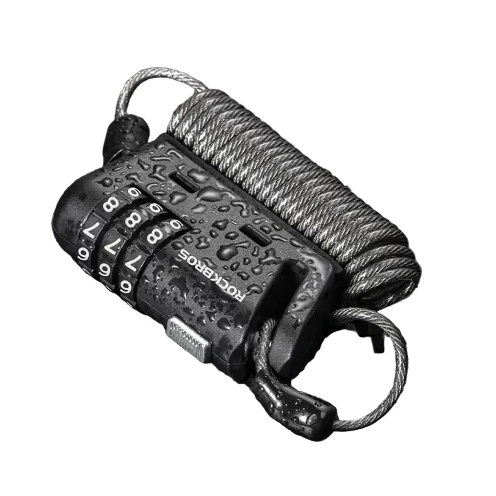 ROCKBROS Helmet Lock Antitheft Mini Bicycle Lock 3 Digit Password Lock Ultralight Flexible Bike Lock Motorcycle Helmet