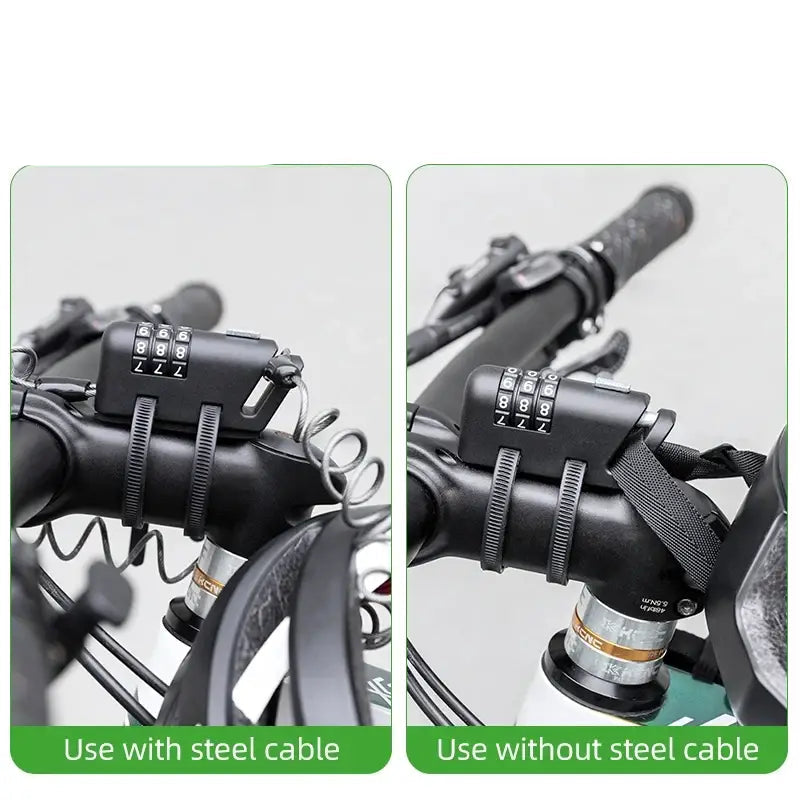 ROCKBROS Helmet Lock Antitheft Mini Bicycle Lock 3 Digit Password Lock Ultralight Flexible Bike Lock Motorcycle Helmet