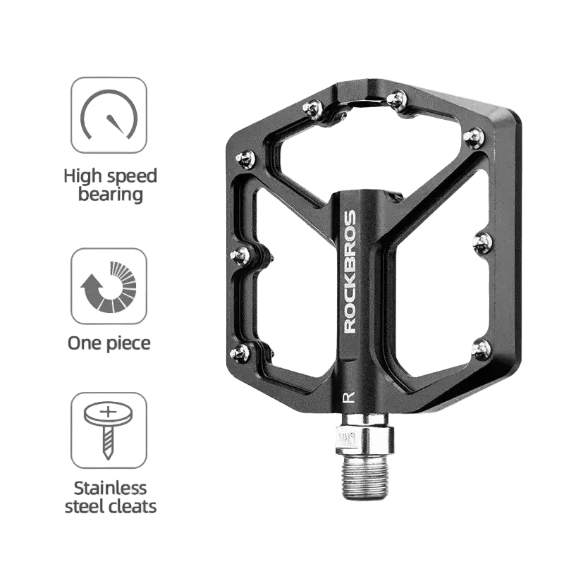ROCKBROS MTB Cycling Ultralight Pedal Bike Bicycle Sealed DU Bearing Pedals Aluminum Alloy CRMO Non-slip Cleat Bike