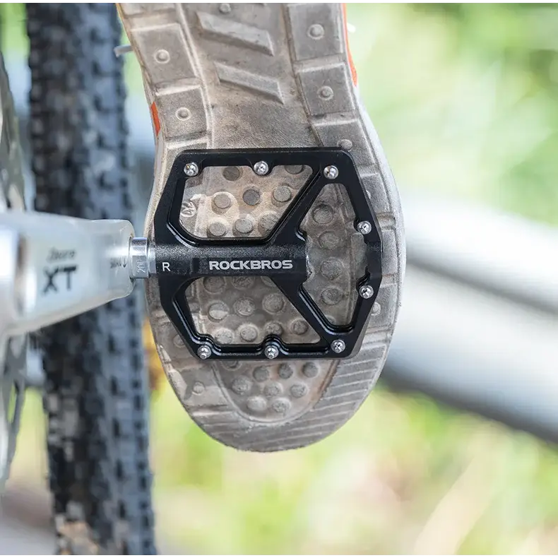 ROCKBROS MTB Cycling Ultralight Pedal Bike Bicycle Sealed DU Bearing Pedals Aluminum Alloy CRMO Non-slip Cleat Bike