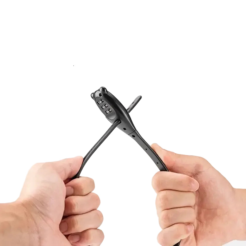 ROCKBROS Portable Bicycle Lock Cable Tie Zinc Alloy Lock Helmet Password Lock Anti-Theft Safety Freely Adjustable Rope