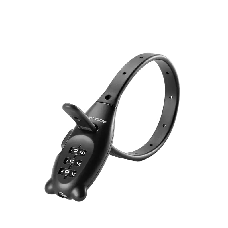 ROCKBROS Portable Bicycle Lock Cable Tie Zinc Alloy Lock Helmet Password Lock Anti-Theft Safety Freely Adjustable Rope