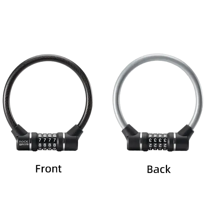 ROCKBROS Portable Bicycle Lock Ultra-Light Steel Cable Bike Lock 4-Digit Password PVC Waterproof Steel Password Lock