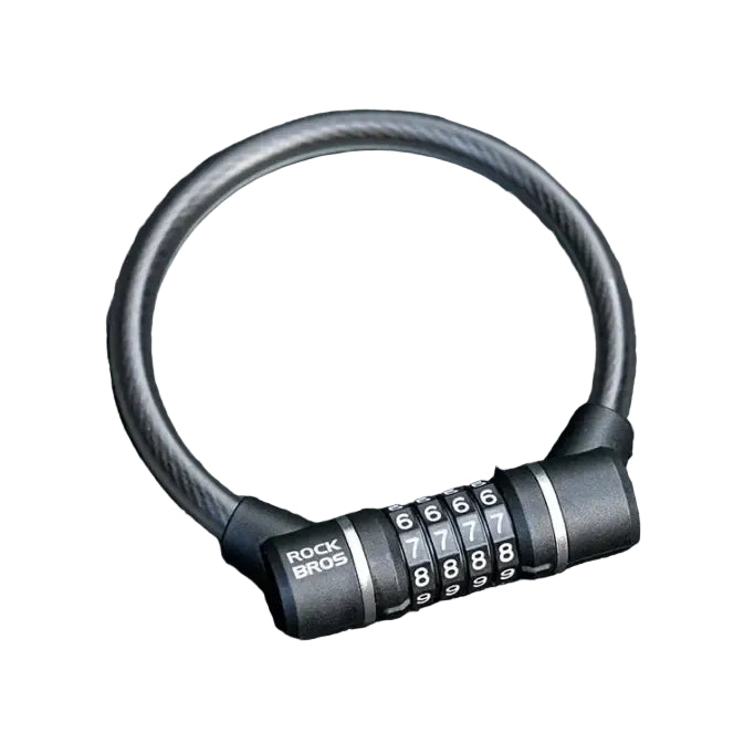 ROCKBROS Portable Bicycle Lock Ultra-Light Steel Cable Bike Lock 4-Digit Password PVC Waterproof Steel Password Lock