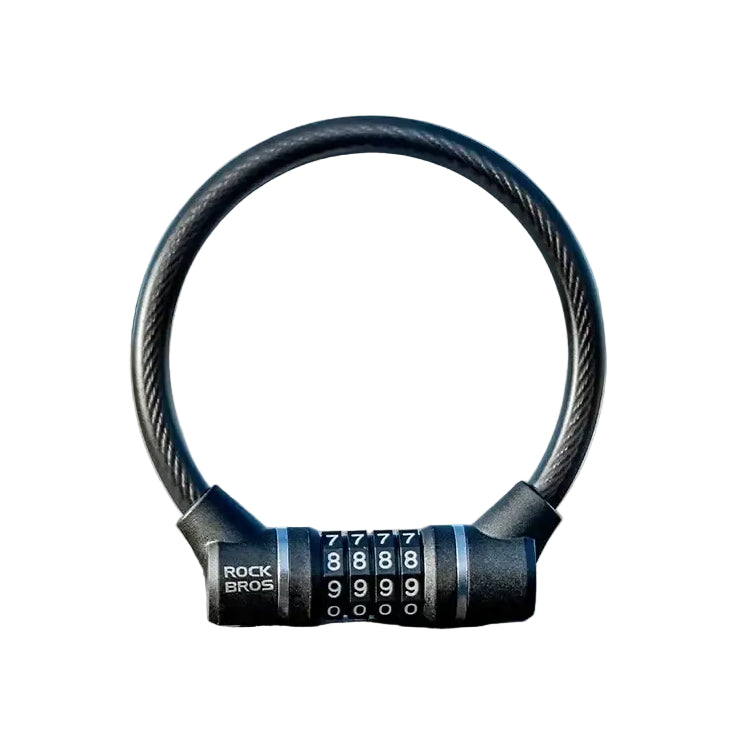 ROCKBROS Portable Bicycle Lock Ultra-Light Steel Cable Bike Lock 4-Digit Password PVC Waterproof Steel Password Lock