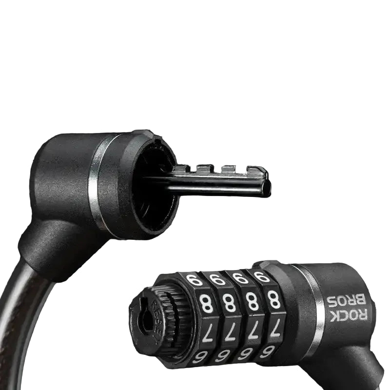 ROCKBROS Portable Bicycle Lock Ultra-Light Steel Cable Bike Lock 4-Digit Password PVC Waterproof Steel Password Lock