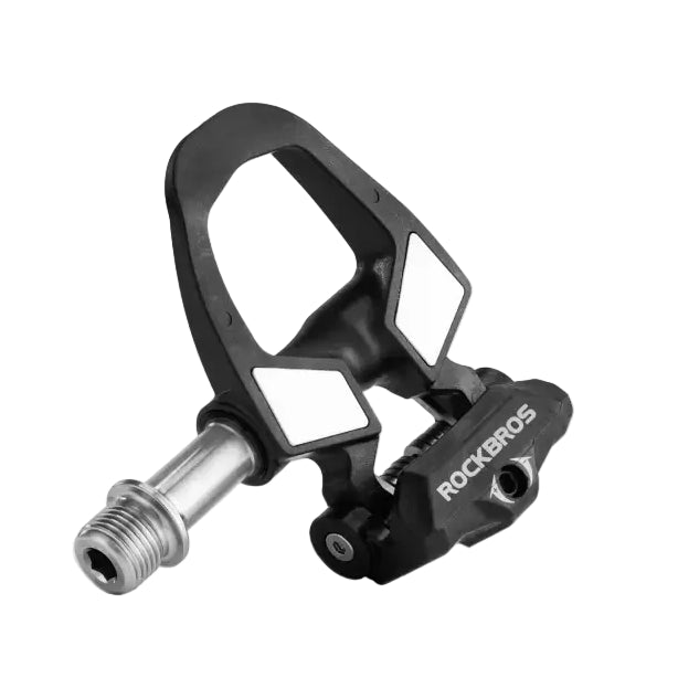 ROCKBROS Road Bike Carbon Lock Pedals Lightweight SPD Self-Locking Titanium Alloy Axle Pedal with Locking Plate
