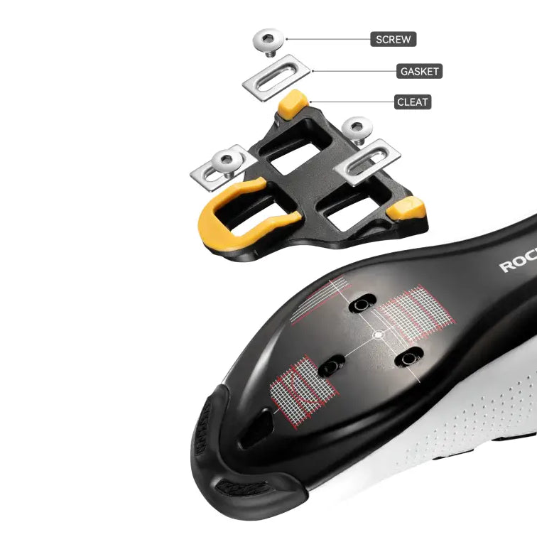 ROCKBROS Road Bike Carbon Lock Pedals Lightweight SPD Self-Locking Titanium Alloy Axle Pedal with Locking Plate