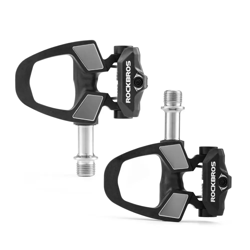 ROCKBROS Road Bike Carbon Lock Pedals Lightweight SPD Self-Locking Titanium Alloy Axle Pedal with Locking Plate