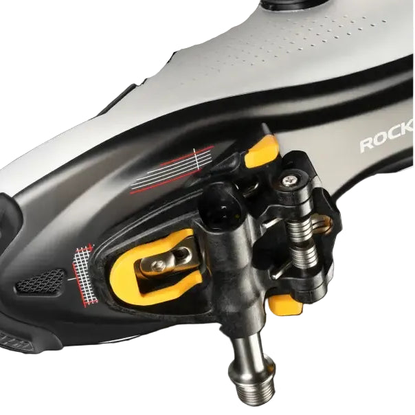 ROCKBROS Road Bike Carbon Lock Pedals Lightweight SPD Self-Locking Titanium Alloy Axle Pedal with Locking Plate