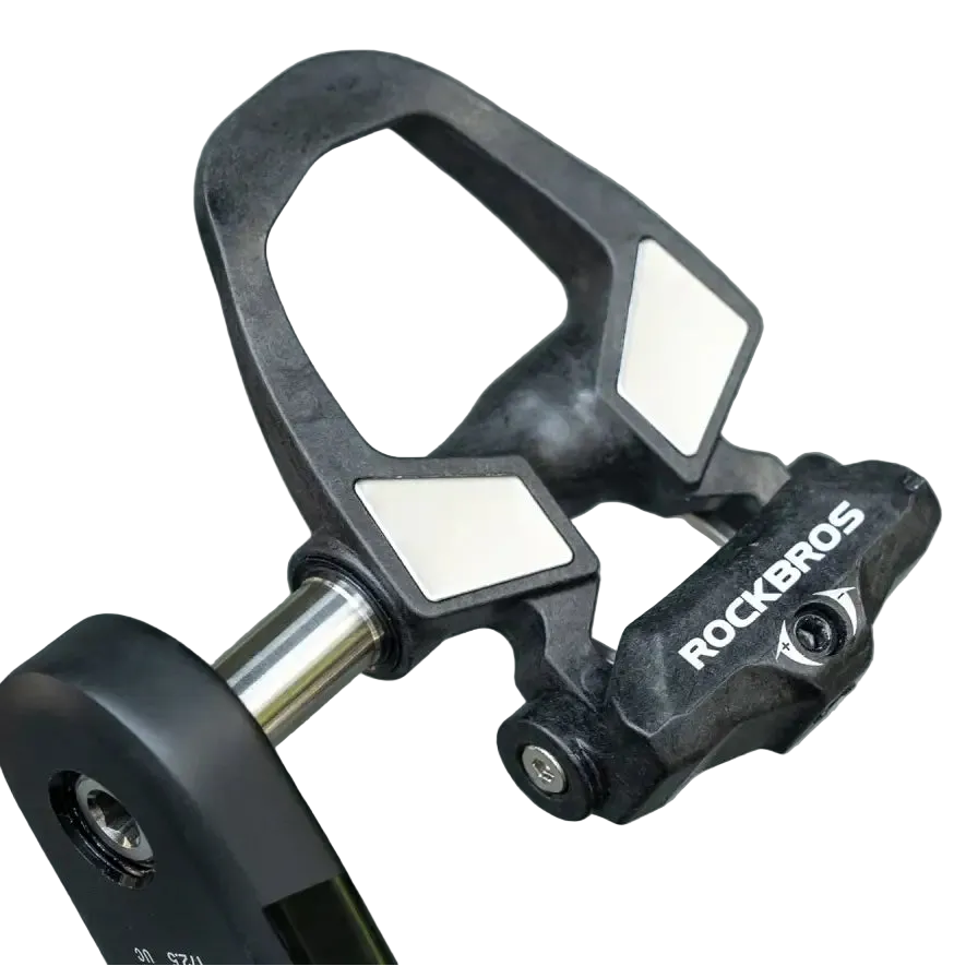 ROCKBROS Road Bike Carbon Lock Pedals Lightweight SPD Self-Locking Titanium Alloy Axle Pedal with Locking Plate
