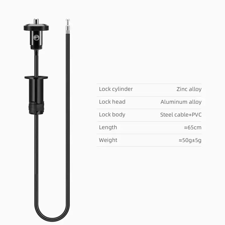 ROCKBROS ROAD TO SKY Bicycle Concealed Lock Portable Road Bike Curved Handlebar Plug Lock Anti-theft Cable Lock Bike