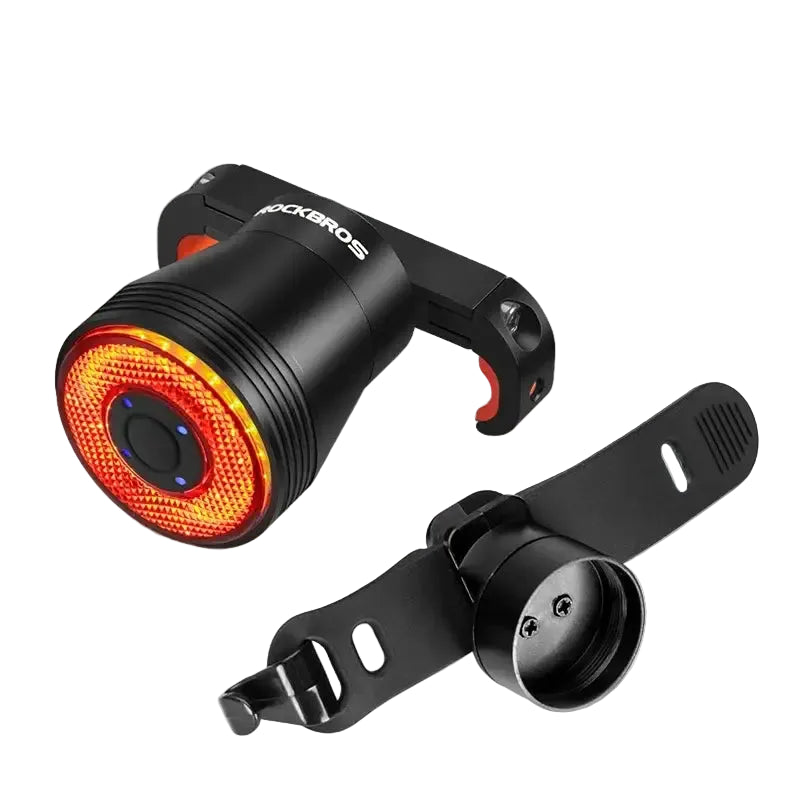 ROCKBROS Smart Bicycle Rear Light Auto Brake Sensing IPX6 Waterproof Cycling Tail Lamp LED USB Charging Safety Bike