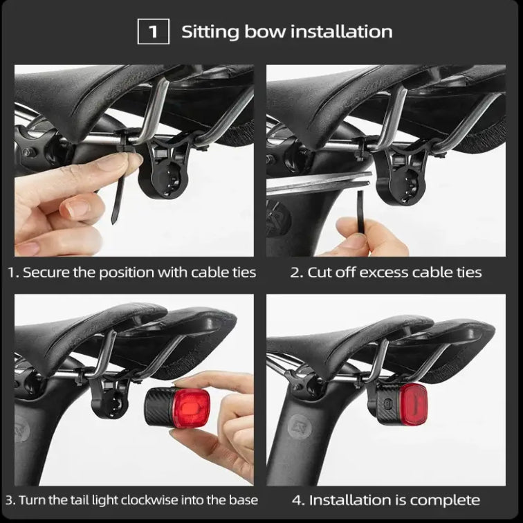 ROCKBROS Smart Bicycle Rear Light Auto Brake Sensing IPX6 Waterproof Cycling Tail Lamp LED USB Charging Safety Bike