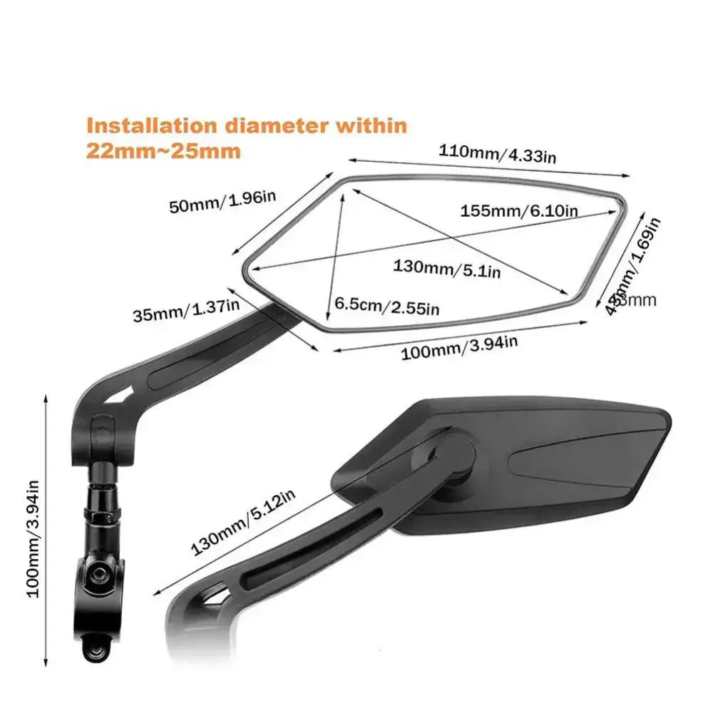 Rotatable Bicycle Handlebar Mirror - SS