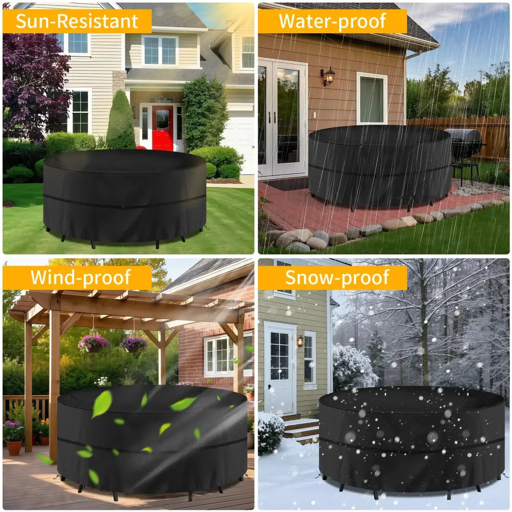 Round Waterproof Patio Furniture Cover – Anti-UV Windproof (different sizes available) - SS
