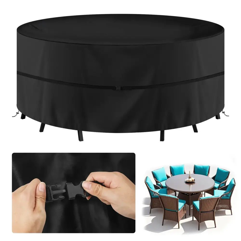 Round Waterproof Patio Furniture Cover – Anti-UV Windproof (different sizes available) - SS