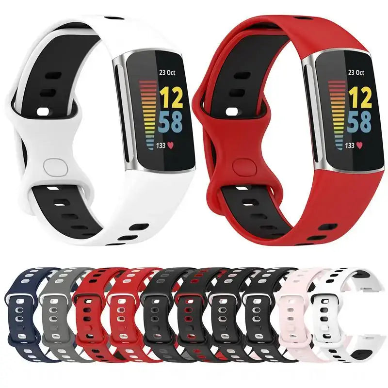 Rubber Sport Strap for the Fitbit Charge 5/6 Series (available in 21 colours) - TWS