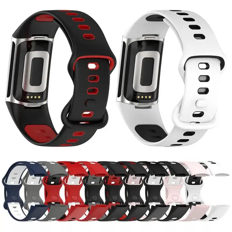 Rubber Sport Strap for the Fitbit Charge 5/6 Series (available in 21 colours) - TWS