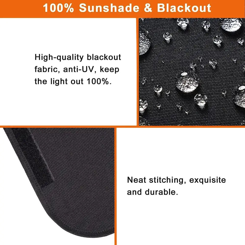 RV Car Sunshade & Privacy Curtains - Black / Car Sunshades - HBC