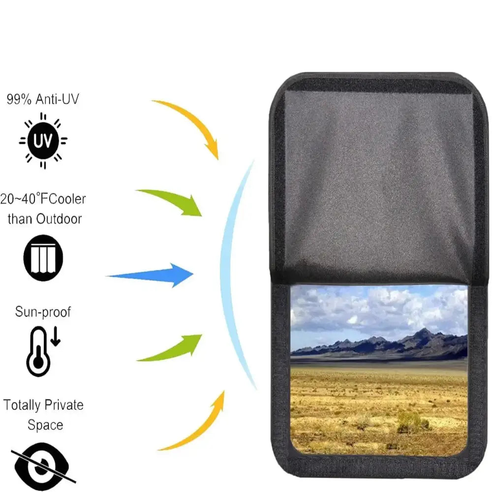 RV Car Sunshade & Privacy Curtains - Black / Car Sunshades - HBC