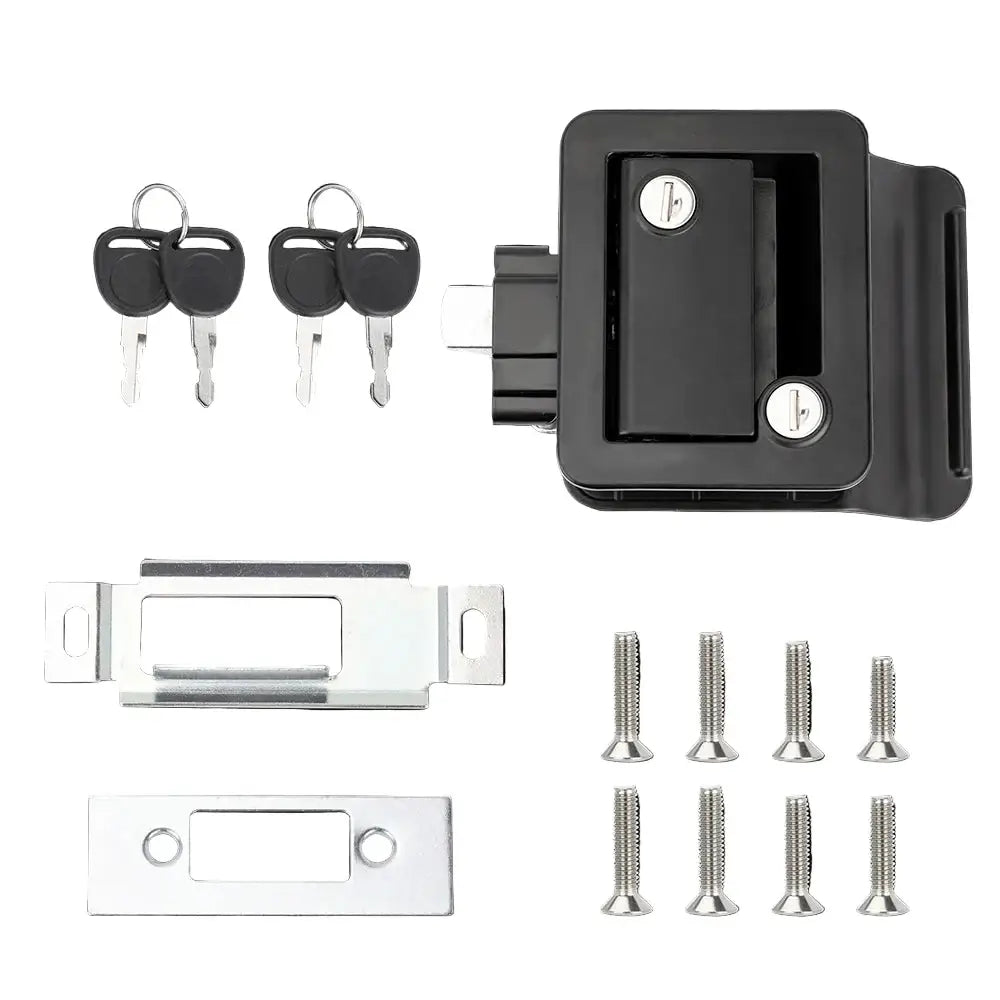 RV / Caravan Entry Door Lock with Deadbolt & Replacement Handle - Black - HBC