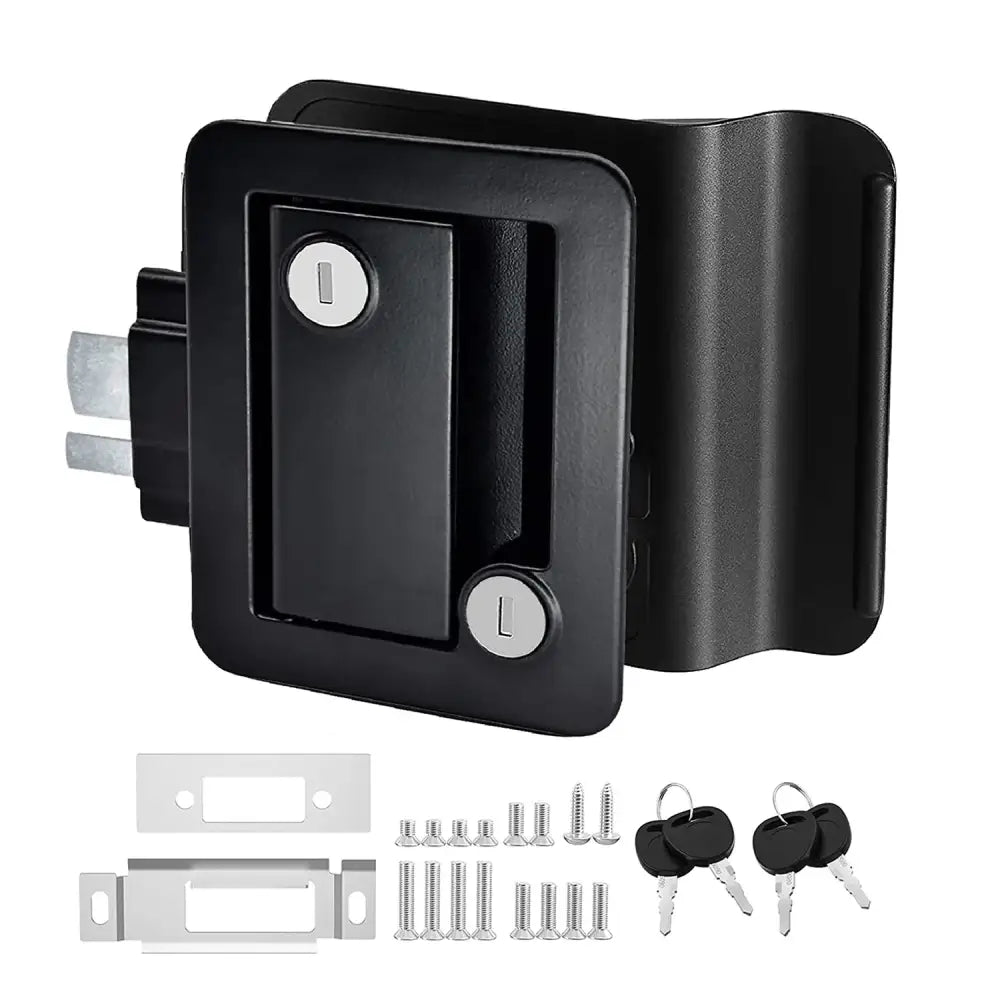 RV / Caravan Entry Door Lock with Deadbolt & Replacement Handle - Black - HBC