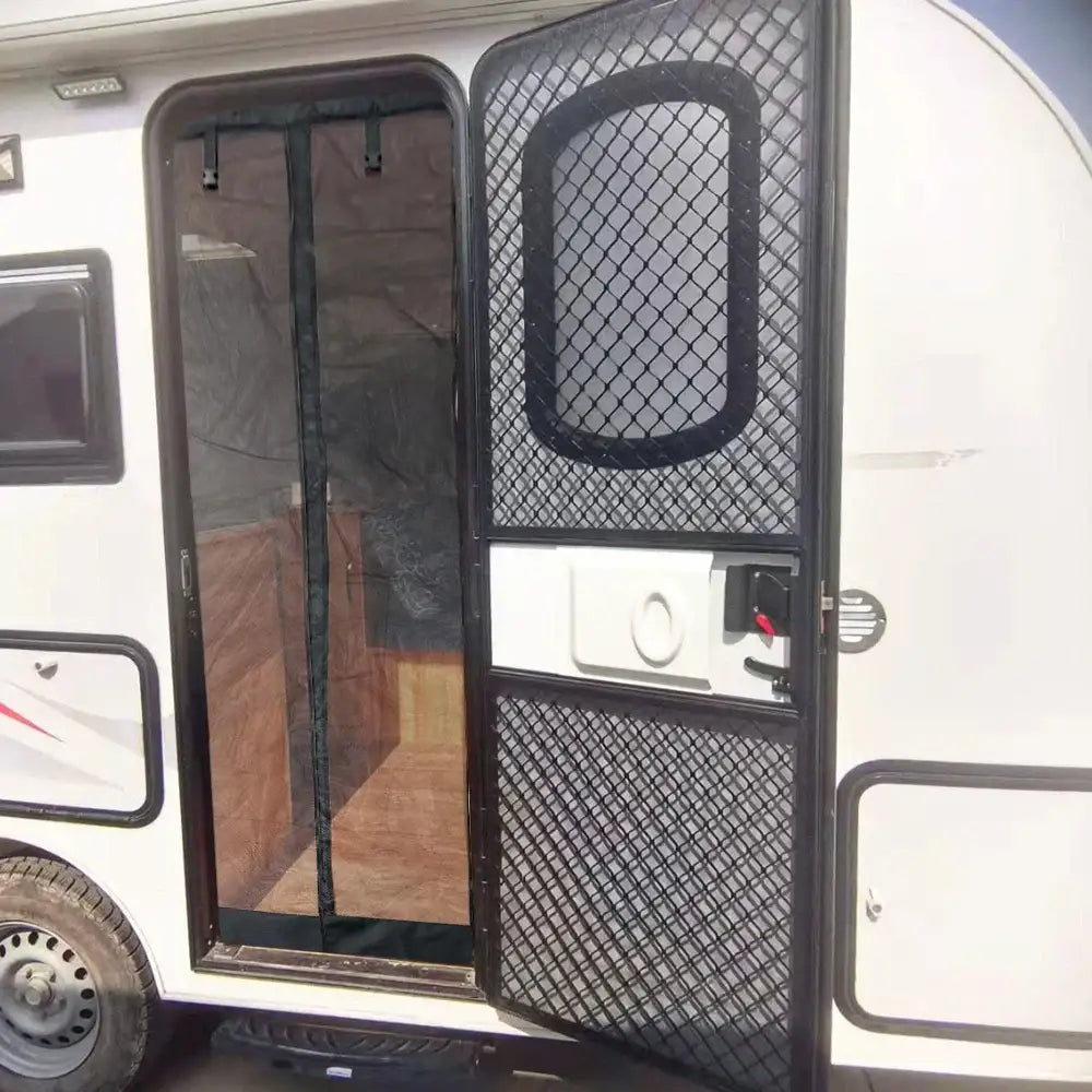RV Insect Screen Door for Motorhome - Black / Mosquito Resistant Door Screen - HBC