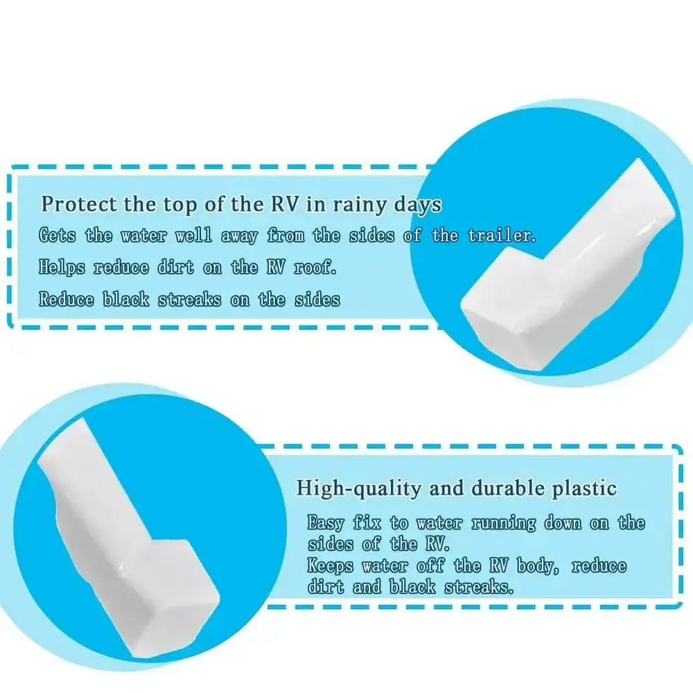 RV Roof Water Channel – Mini Gutter Spouts for RVs and Gazebos - RV Roof Drip Edge Gutter / RV Accessories / 2Pcs - HBC