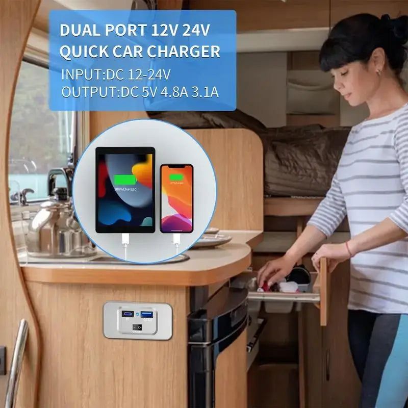 RV USB PD QC3 Fast Charging Outlet (different models available) - 9eight5