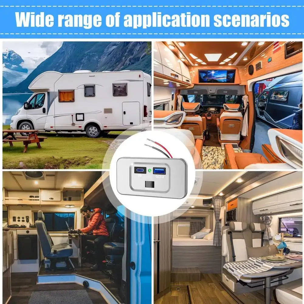 RV USB PD QC3 Fast Charging Outlet (different models available) - 9eight5