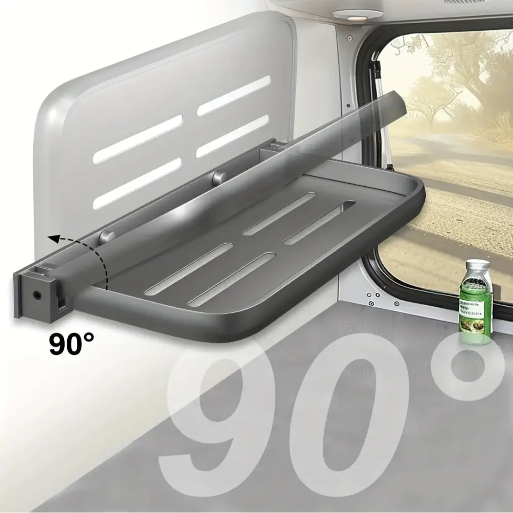 RV Wall-Mount Foldable Aluminum Storage Shelves - Grey / Foldable Shelves - SS