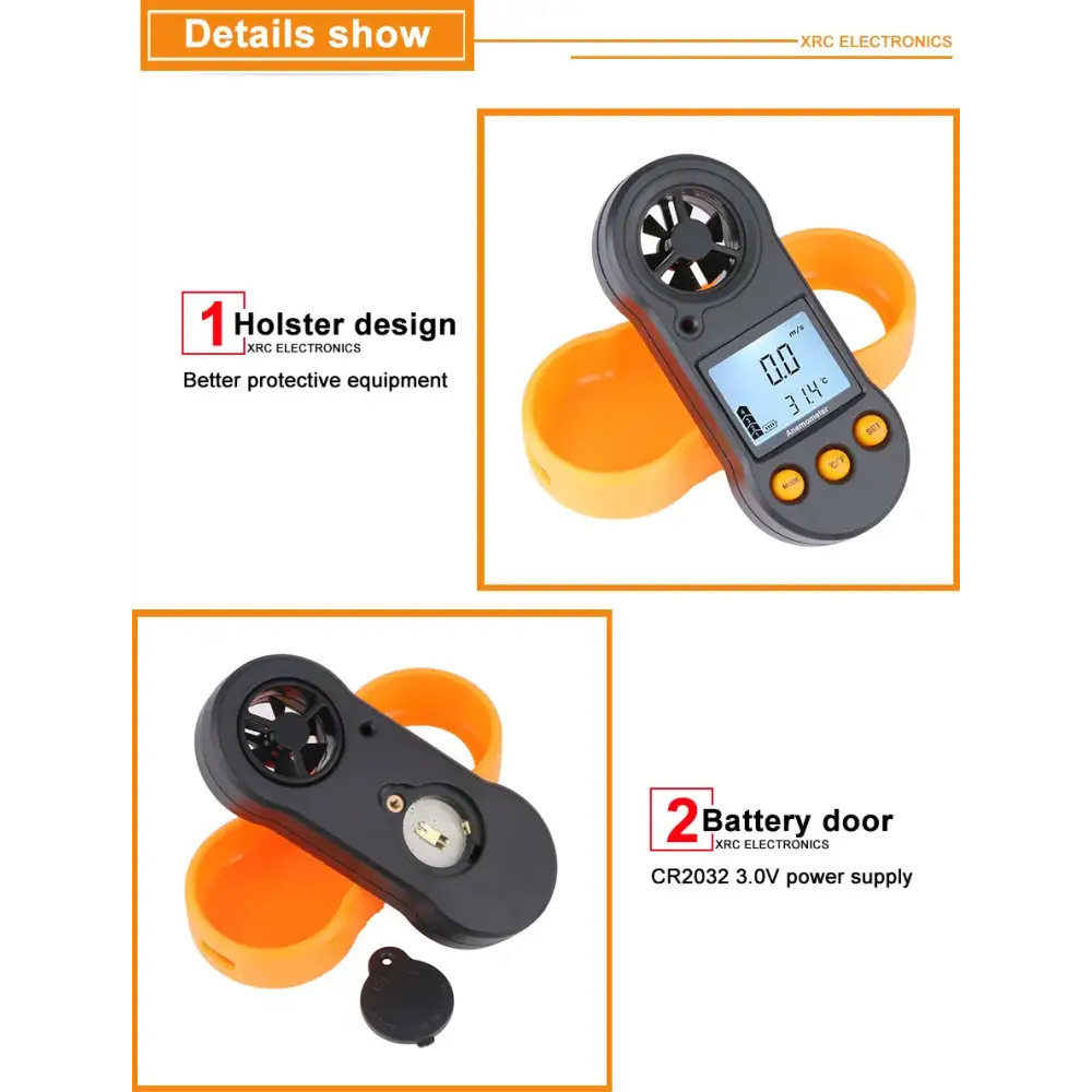 RZ Portable Anemometer Anemometro Wind Speed Gauge Meter LCD Digital Hand-held Measure Tool RZ818/GM816