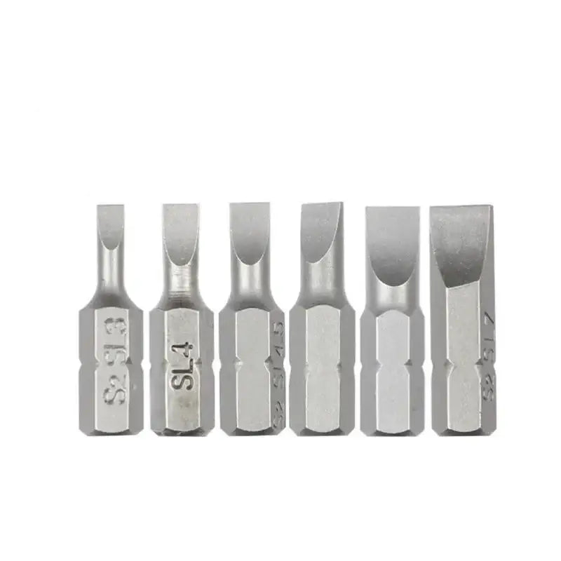 S2 Steel Slotted Screwdriver Bits Set – 1/4’’ Shank (6 different types available) - HBC