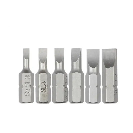 S2 Steel Slotted Screwdriver Bits Set – 1/4’’ Shank (6 different types available) - HBC