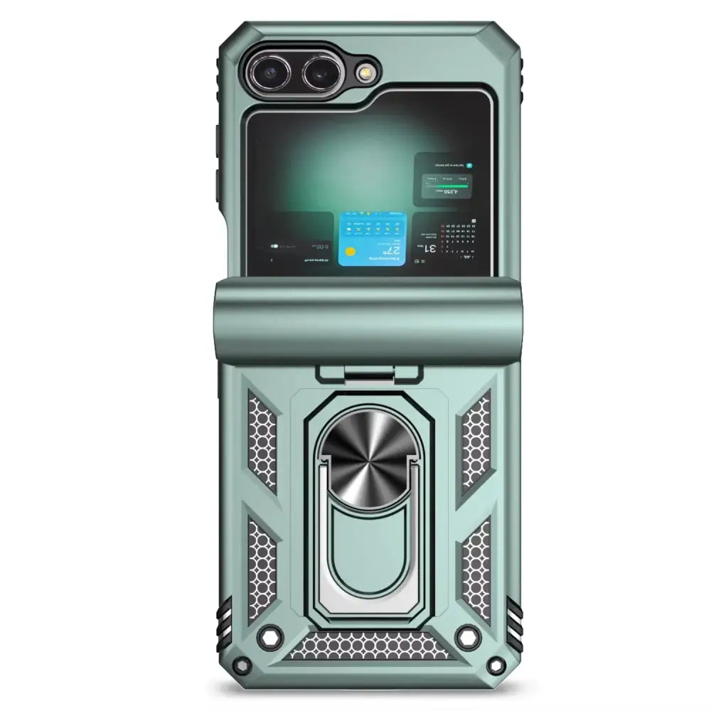 Samsung Galaxy Z Flip7 Phone Case with Ring Bracket (8 colours available) - Green / Galaxy Z Flip7 - 9eight5